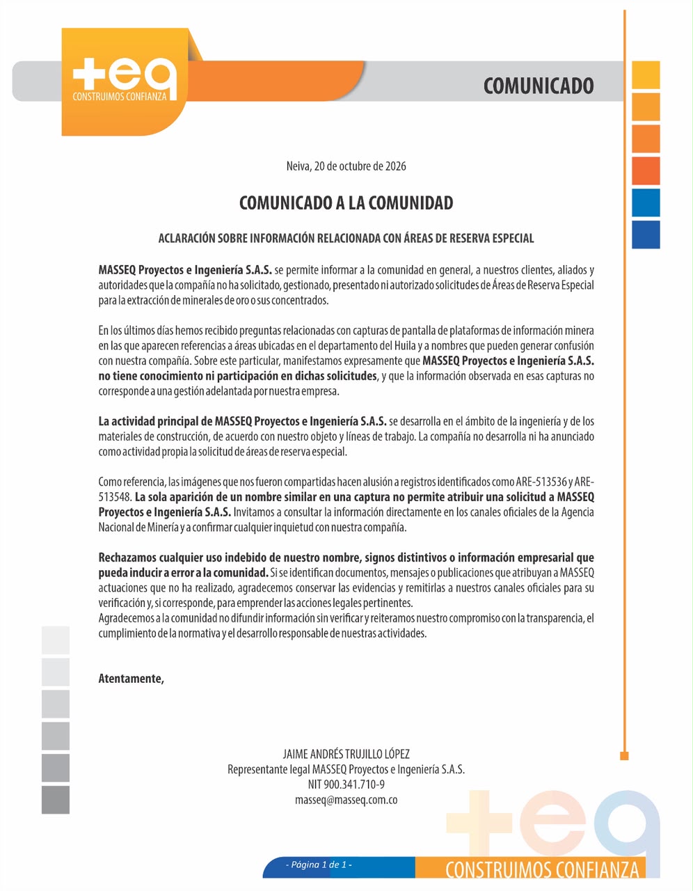 Aviso importante